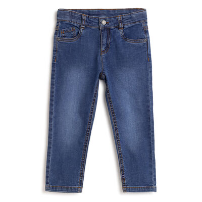 Boys Dark Blue Solid Jeans
